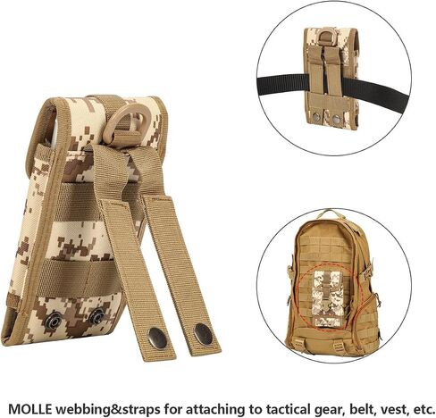IronSeals Molle التكتيكية الحقيبة المدمجة فائدة أداة الخصر حقيبة الهاتف الحافظة لفون 15 برو / 15/14 برو / 14/13 برو / 13/13 ميني / 12 برو / 12/12 ميني / 11 برو ماكس / XS ماكس /، سامسونج S24 / S23/S22/S20/S10 in Saudi Arabia