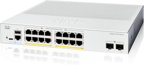 محول ذكي Cisco Catalyst 1200-16T-2G، 16 منفذ GE، 2x1GE SFP، حماية محدودة مدى الحياة (C1200-16T-2G) in Kuwait
