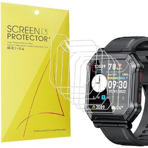 Compatible for Kimeag H31 Smartwatch Screen Protector, [6 Pack] Full Coverage TPU Clear Film Compatible for Kimeag H31 1.91 Inches Smartwatch/YOKIBY H31 Military Smart Watch (6 Pack)