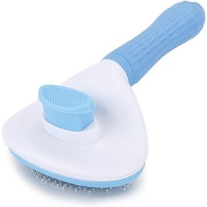 Massaging and Deshedding Slicker Brush for Pet Grooming - All Hair Types (Pink)