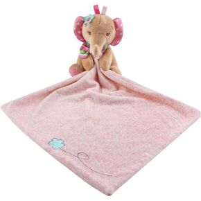 Cute Dog Security Blanket for Newborn Baby Boy Girl 0-36 Months, Unisex Soft Deer Soothing Blanket Elephant Baby Towel Baby Blanket with Stuffed Animal, 11.6 x 11.6 Inch
