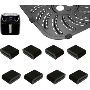 Air Fryer Rubber Feet for PowerXL Vortex Pro 4QT/8QT/6QT Air Fryers, 8PCS Upgraded Air Fryer Silicone Rubber Feet Sides Parts Stops Stoppers Tabs Tips Legs Attachments for PowerXL Air Fryer
