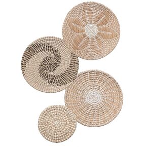 7 Pcs Bobo Wall Baskets Set, Farmhouse Woven Wall Decor, Woven Wall Basket, Wicker Basket Wall Decor, Woven Basket for Wall Decor