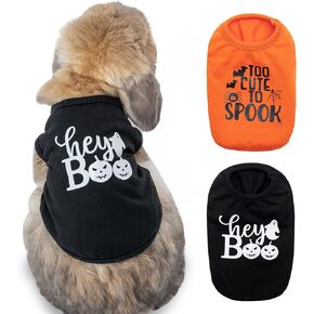 Halloween Guinea Pig Clothes, 2 Pack Soft Fleece Cute Small Animals Costume T-Shirt Pet Apparel for Rat Rabbit Chinchilla Kitten Chihuahua Puppy Ferret