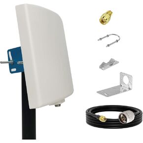 WiFi Antenna Outdoor Long Range, Outdoor WiFi Directional Antenna, Dual Band WiFi Panel Antenna 2.4GHz 5.8GHz 5GHz, 15dBi, for WiFi Router, WiFi Access Point, AP, 3meter Cable, RP-SMA, SMA