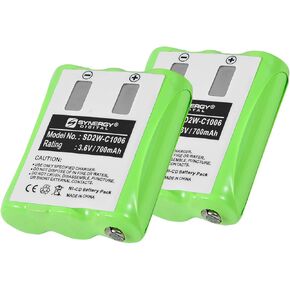 Synergy Digital 2-Way Radio Batteries, Compatible with Motorola KEBT-650 2-Way Radio, (Ni-CD, 3.6V, 700 mAh), Replacement for Motorola 53615 Battery, Pack Includes: 2 x SD2W-C1006 Batteries
