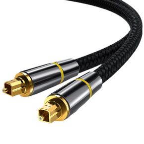Tianle Optical Cable, 1m/3.3FT Toslink Digital Audio Lead SPDIF Cable with Nylon Braided Fiber Optic Cord, 24K Gold-Plated Compatible with TV, Sky, PS4, Xbox, Home Theater, Hi-Fi