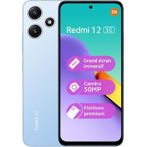 Redmi Xiaomi 12 5G + 4G LTE Global Unlocked 6.79" 50mp Triple Camera (Tmobile Mint Tello Global) + Extra (w/Fast 33W Dual USB Car Charger) (Midnight Black Global ROM, 128GB + 4GB)