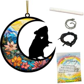 Hamster Memorial Suncatcher, Personalized Pet Memorial Ornament with Name Date, Pet Passing Away Gift, Loss of Hamster Sympathy Gift, Remembrance Gifts for Loss of Pet