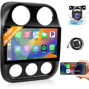 Leadfan Android 12 Car Radio for Jeep Compass Patriot 2010 2011 2012 2013 2014 2015 2016 Stereo Wireless CarPlay Android Auto, 10.1 inch Touch Screen Head Unit Replacement WiFi GPS BT Rear Camera SWC