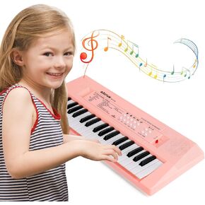 TOQIBO Kids Piano Keyboard, 37 Keys Electronic Piano for Kids Portable Multi-Function Musical Instruments Birthday Educational Gift Toys for 3 4 5 6 7 8 Year Old Boys Girls Children Beginner(Black)