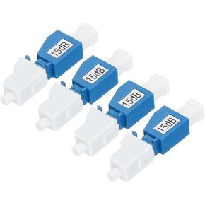 MECCANIXITY 15dB LC Fiber Attenuator, LC/UPC SM Single Mode Fixed Fiber Optic Attenuator Male to Female for Fiber Optic Transmission Pack of 4