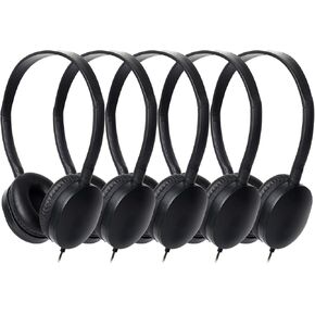 Bulk Classroom Headphones for Students Kids School 15 Pack Wholesale Headphones Class Set with 3.5mm Jack for Chromebook Laptop PC Computer (Black)