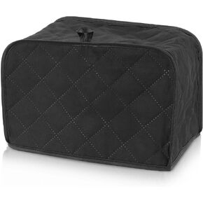 Toaster Cover 2 Slice, Two Slice Bread Machine Cover Quilted Toaster Covers Bread Maker Cover Universal Size Kitchen Appliance Cover Polyester and Cotton Quilted, Dust and Fingerprint Protection Black