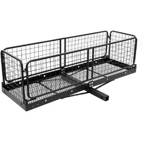 Rockland Heavy-Duty Cargo Carrier with Basket, 500 LBS Capacity, Rust-Resistant, Easy Assembly, Secure Tie-Down Points, Compatible with 2" Class III/IV Hitch Receivers for Safe, Temporary Hauling