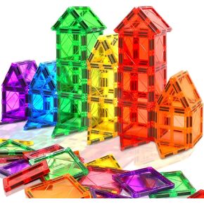 NVHH 100PCS Magnetic Tiles Oversize Magnetic Building Blocks for Kids Ages 4-8, Educational Construction Toys for Toddlers 3-5, Birthday Gifts Toys for 3 4 5 6 7 8+Year Old Boys Girls