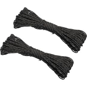 PATIKIL 65 Feet Reflective Guyline Camping Paracord, 3mm Tent Cord Guyline Rope Nylon Paracord Rope for Camping Tent Tarp Hiking, Black (20M)