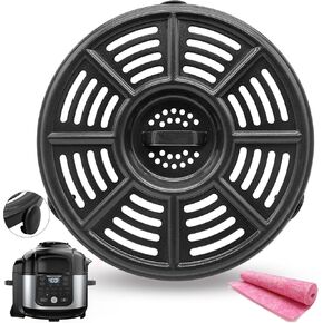 Air Fryer Rack for 6.5QT Ninja OS300/OS301/FD302/FD305/OP302 Foodi Pressure Cooker Air Fryers, Upgraded Air Fryer Grill Pan Crisping Plate Tray Insert Grate Grid Shelf for Ninja 6.5QT Air Fryer