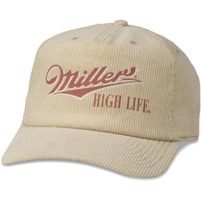 AMERICAN NEEDLE Miller High Life Beer Talladega Adjustable Snapback Baseball Hat, White (24003A-MHL-WHT)