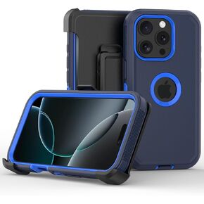 Compatible with iPhone 16 pro Case, with Belt Clip Holster Heavy Duty Rugged Shockproof Full Body Protection Kickstand Cover for iPhone 16 pro 6.3 inch Phone(Black)