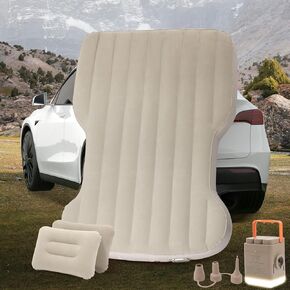 for Tesla Model Y Air Mattress, Self Inflating Car Camping Mattress with Wireless Charging Air Pump, 2 Pillows, Storage Bag, Sleeping Mat for Tesla Model Y Accessories 2020-2024