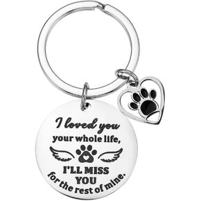 Pet Memorial Present Keychains Dog And Cat Remembrance Bereavement Present Keychain, Loss Of Dog Sympathy Present For Pet Lover Owner