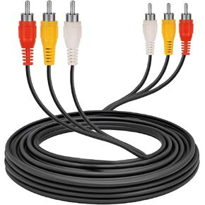 Mozeat Lens RCA Video Cable RCA Composite Cable, 3rca Cable, Camcorder Av Cable Gold Plated, Audio Video Cable 6.56 Ft RCA 3-Male to 3-Male, Audio Video Cable for Tv, Camcorder, VCR, DVD, Tablet