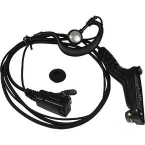 HQRP G Shape Earpiece Headset PTT Mic Compatible with Motorola DGP5550 / DGP8050 / DGP8550 / MTP850S / MTP830S / XPR6100 / XPR7850