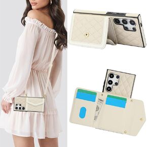 for Samsung Galaxy S24 Ultra (Not S24) Crossbody Wallet Case for Women, PU Leather Card Slot Phone Case with Cash Pocket Kickstand Purse Lanyard Case for Samsung S24 Ultra.Pocket Black in Kuwait