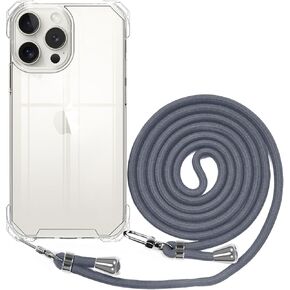 for Samsung Galaxy S24 Ultra Lanyard Case, Crossbody Mobile Cover with Neck Cord Strap, Transparent Clear PC Crossbody Strap Phone Case for Samsung Galaxy S24 Ultra