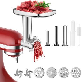 Meat Grinder Attachment for Kitchenaid Stand Mixer, Meat Grinder for KitchenAid, including 3 Sausage Stuffer Accessory, Kitchen aid Meat Grinder Easy to Use and Clean