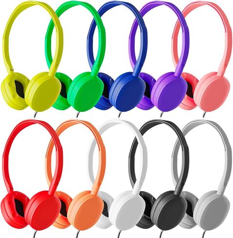 Maeline Classroom Headphones Bulk 10 Pack – 3.5mm Wired School & Office Headphones No Microphone, Student Headphones for Testing, Training, Library, Hotel, Healthcare Use – Black in Saudi Arabia