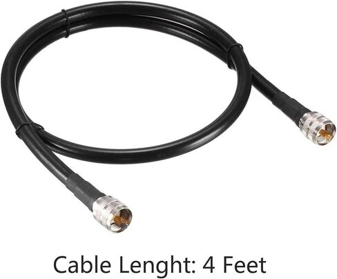 RG213 Coaxial Cable 4Ft(1.22M), 50 Ohm UHF Male PL-259 to UHF Male PL-259 Low Loss Coax Cable for HAM & CB Radio, Antenna Analyzer, Security CCTV Camera in Saudi Arabia