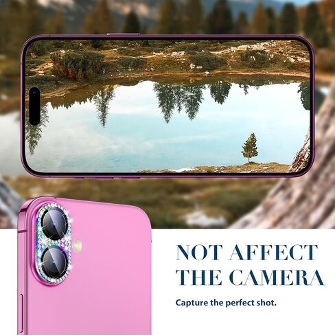 Goton Compatible for iPhone 16 Pro Max & 16 Pro Camera Lens Protector, Bling Glitter Metal Cover Glass Lens Screen Protective Accessories for iPhone 16 Promax - 16Pro in Saudi Arabia