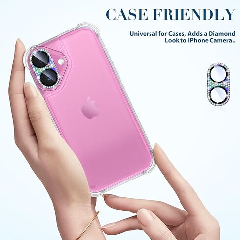 Goton Compatible for iPhone 16 Pro Max & 16 Pro Camera Lens Protector, Bling Glitter Metal Cover Glass Lens Screen Protective Accessories for iPhone 16 Promax - 16Pro in Saudi Arabia