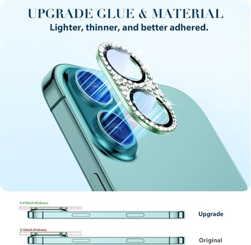 Goton Compatible for iPhone 16 Pro Max & 16 Pro Camera Lens Protector, Bling Glitter Metal Cover Glass Lens Screen Protective Accessories for iPhone 16 Promax - 16Pro in Kuwait