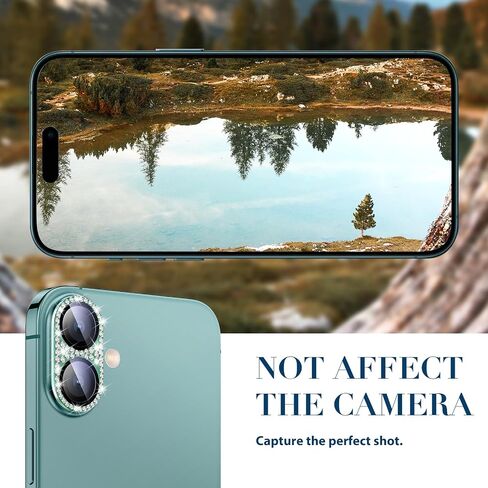 Goton Compatible for iPhone 16 Pro Max & 16 Pro Camera Lens Protector, Bling Glitter Metal Cover Glass Lens Screen Protective Accessories for iPhone 16 Promax - 16Pro in Kuwait