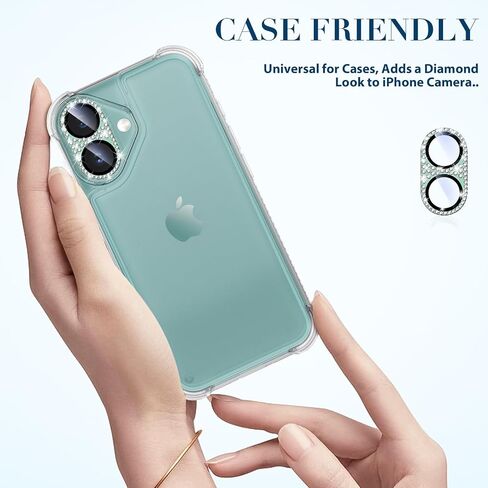 Goton Compatible for iPhone 16 Pro Max & 16 Pro Camera Lens Protector, Bling Glitter Metal Cover Glass Lens Screen Protective Accessories for iPhone 16 Promax - 16Pro in Kuwait