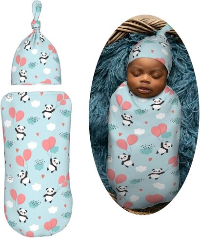 Halloween Bat Newborn Swaddle Blankets Hat Sets Soft Baby Receiving Blanket Swaddle Sack for Baby Shower Infant Boy Girl Gift in Kuwait