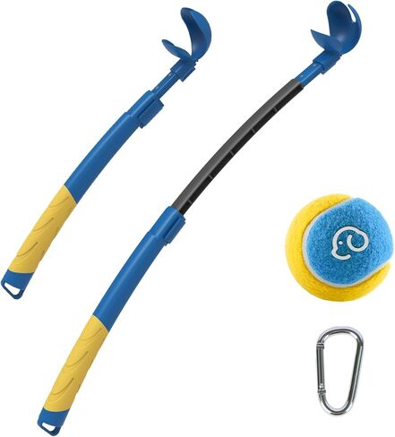 SUPERDESIGN Telescopic Dog Ball Launcher, 18" Length Adjustable Club Length and Ball Launch Trajectory for Small, Medium and Large Dogs, Bringing The Ultimate Ball-Fetching Fun to All Athletic Dogs in Kuwait