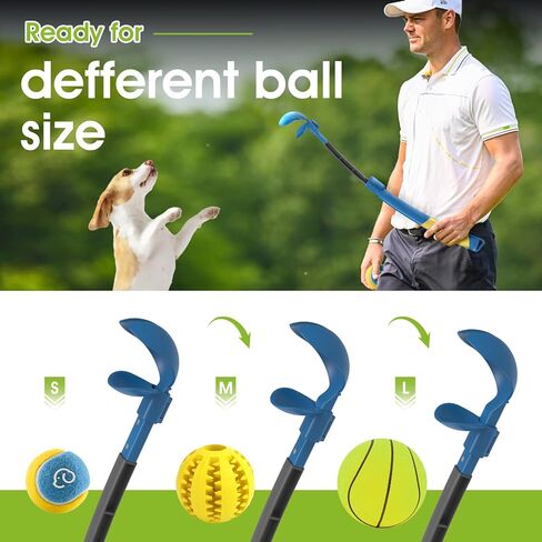 SUPERDESIGN Telescopic Dog Ball Launcher, 18" Length Adjustable Club Length and Ball Launch Trajectory for Small, Medium and Large Dogs, Bringing The Ultimate Ball-Fetching Fun to All Athletic Dogs in Kuwait