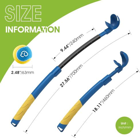 SUPERDESIGN Telescopic Dog Ball Launcher, 18" Length Adjustable Club Length and Ball Launch Trajectory for Small, Medium and Large Dogs, Bringing The Ultimate Ball-Fetching Fun to All Athletic Dogs in Kuwait
