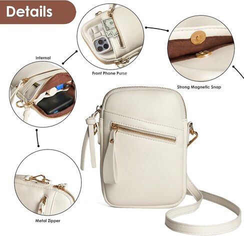 M-Plateau Leather Crossbody Bags for Women, Small Sling Bag for Women, Phone Purse with Adjustable Strap in Saudi Arabia