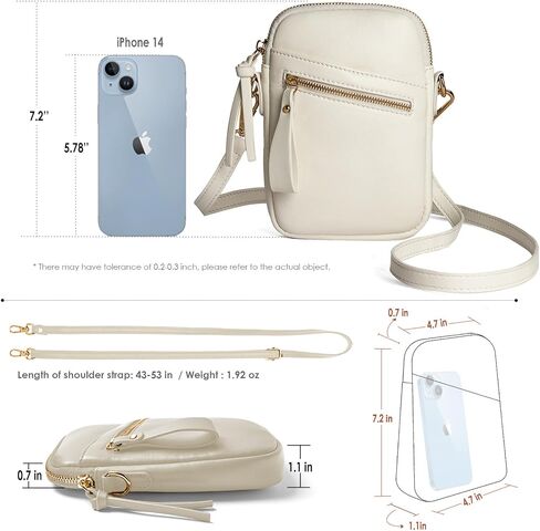 M-Plateau Leather Crossbody Bags for Women, Small Sling Bag for Women, Phone Purse with Adjustable Strap in Saudi Arabia