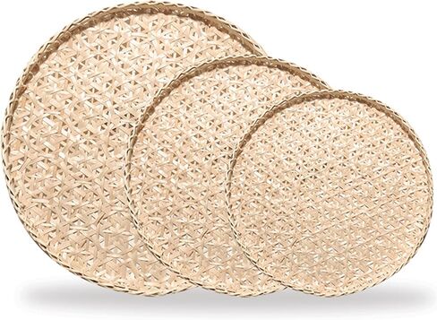 7 Pcs Bobo Wall Baskets Set, Farmhouse Woven Wall Decor, Woven Wall Basket, Wicker Basket Wall Decor, Woven Basket for Wall Decor in Saudi Arabia