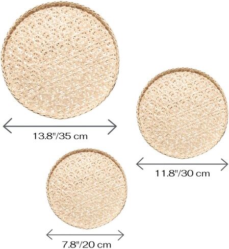 7 Pcs Bobo Wall Baskets Set, Farmhouse Woven Wall Decor, Woven Wall Basket, Wicker Basket Wall Decor, Woven Basket for Wall Decor in Saudi Arabia