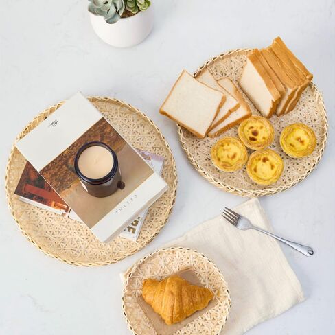 7 Pcs Bobo Wall Baskets Set, Farmhouse Woven Wall Decor, Woven Wall Basket, Wicker Basket Wall Decor, Woven Basket for Wall Decor in Saudi Arabia