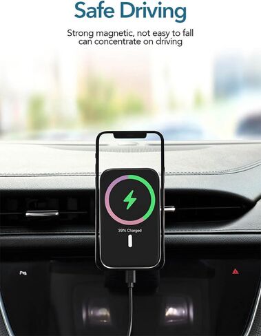 شاحن سيارة لاسلكي مغناطيسي بتكنولوجيا جديدة Qi 15W محطة شحن لاسلكية سريعة للسيارة لأجهزة iPhone in Saudi Arabia