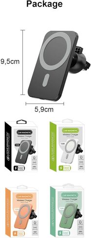 شاحن سيارة لاسلكي مغناطيسي بتكنولوجيا جديدة Qi 15W محطة شحن لاسلكية سريعة للسيارة لأجهزة iPhone in Saudi Arabia