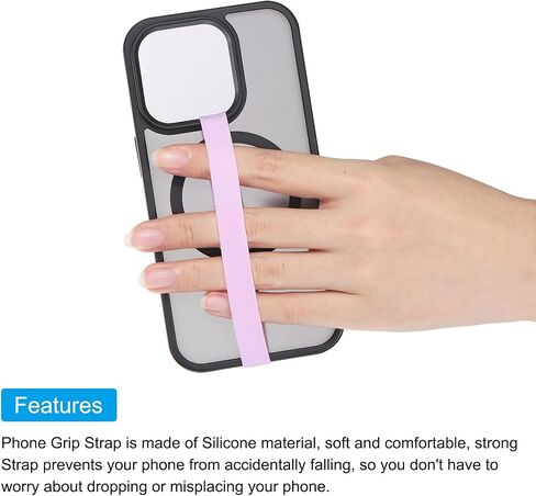 MECCANIXITY Phone Grip Strap Portable Wrist Strap Silicone Elastic Cord for Phone Case Black 1Pcs in Saudi Arabia